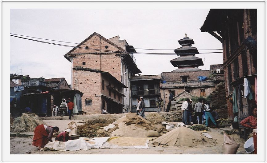 Grain drying, Bhaktapur